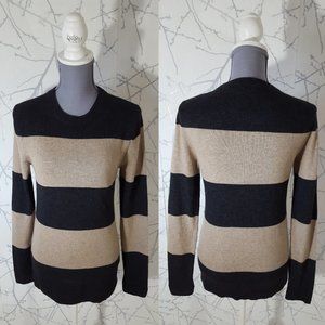 T. Babaton Block Stripe Merino Wool Cashmere Blend Crewneck Sweater